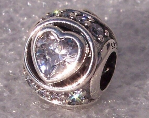 Elevated Heart, Pandora, Bracelet Charm, 925, Scattered CZ, Encircled Heart, 2019, LOVE, Holiday, Slider, Sweet Openwork, Bling