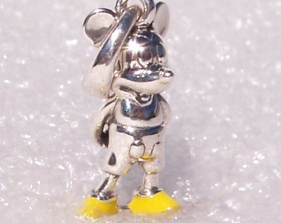 Classic Mickey, Pandora Disney, Bracelet Charm, Yellow Enamel, Iconic Shoes, Sterling Silver, 2018 Collection, Pendant, Dangle, Character