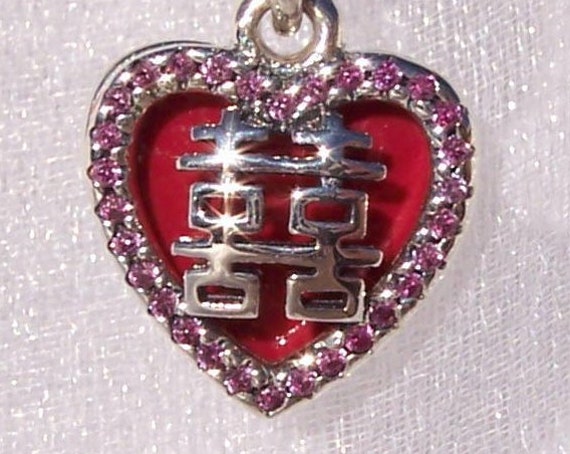 Double Happiness, Pandora, Bracelet Charm, RETIRED, Chinese New Year, Love Token, Contentment, Power Of Two, 925, Red Enamel, Salmon CZ