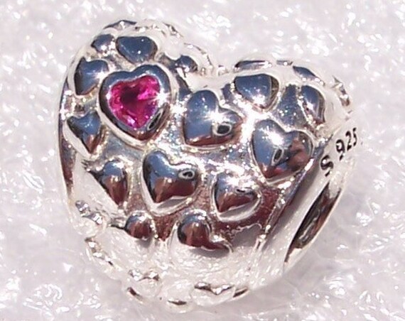 Mom In A Million, Pandora, Endless Love, Puffed Hearts, RED CZ, Bracelet Charm, Mothers Day, Unconditional, My Rock, Hero, Affectionate