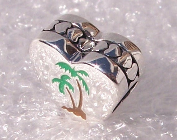Florida Palm Tree, Pandora, Store EXCLUSIVE, Bracelet Charm, Heart, Enamel, Destination, Travel, 925, Tropical, Vacation, Sunshine State
