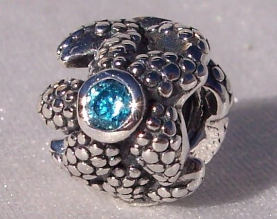 Sparkling Starfish, Sea Star, Pandora, Bracelet Charm, Ocean, Blue Spinel CZ, Summer, Beach, RETIRED, Sterling Silver, Vacation, Nautical