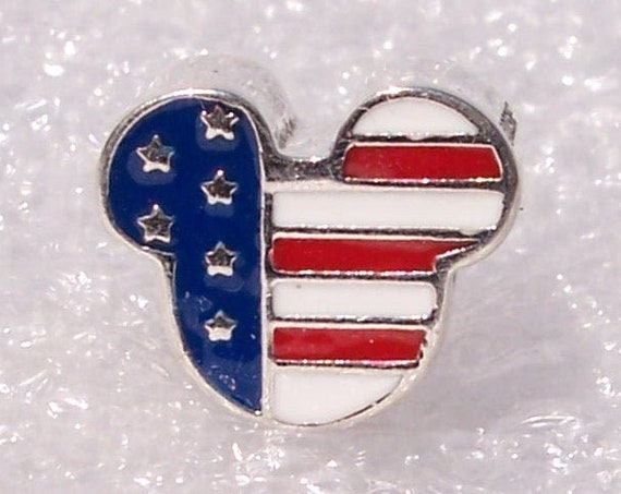 Mickey Americana, Pandora Disney, US Flag, Bracelet Charm, Silver, Red White Blue, Enamel, Icons, American Culture, Independence Day, Proud
