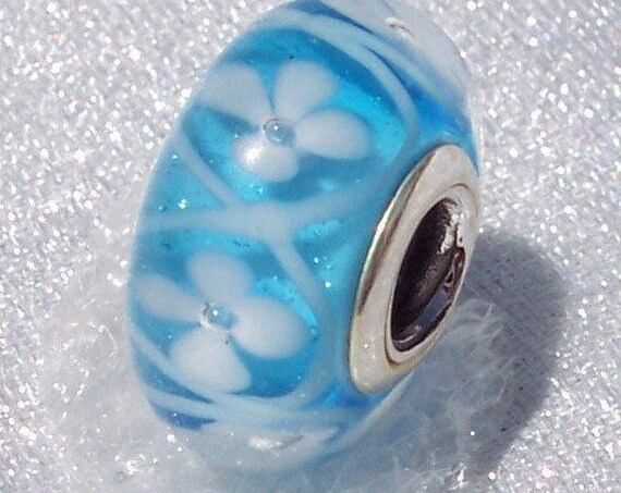 Blue Field Of Flowers, Pandora, UK Exclusive, Bracelet Charm, Blue Flower Bead, Murano Glass, Depth, Dimension, Desire, Love, Inspiration