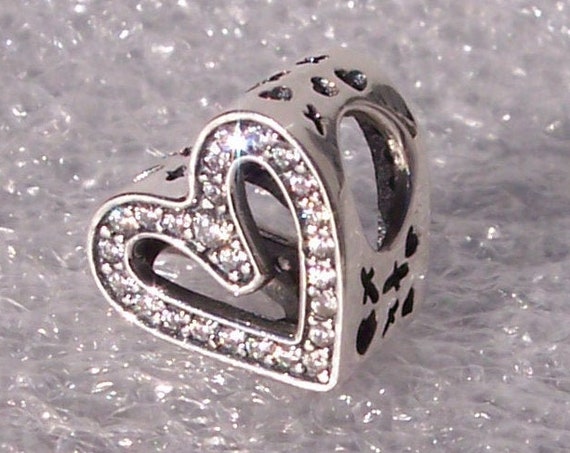 Sparkling, Freehand Heart, Pandora, Bracelet Charm, 925, Kisses, Hugs, Perfectly Imperfect, 2020, 50 Brilliant CZ, Slider