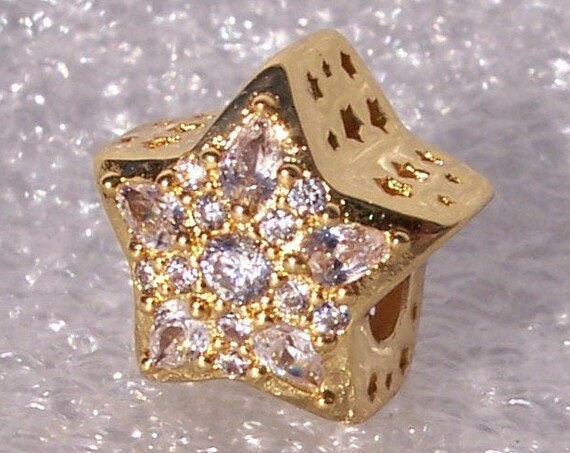 Celestial Star, Pandora Shine, Bracelet Charm, Pear Shape CZ'S, 18K Gold Plated, 925, Magical, Shooting Star, Cutout, Special People