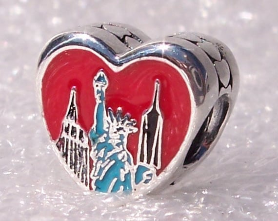 New York City, Pandora, United We Stand, Bracelet Charm, Heart, Enamel, Travel, Memories, Exclusive, Sterling Silver, NYC 2019