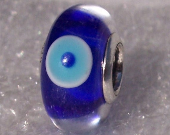 Protection Evil Eye, Pandora, Bracelet Charm, Talismanic, Blue Murano Glass, UK Exclusive, Rare, Greek Holiday, Shades Of Blue, Screw Core