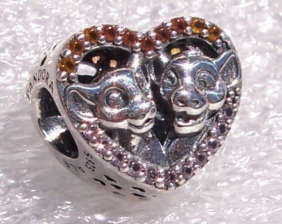 Sparkling Simba, Nala, The Lion King, Pandora Disney, Bracelet Charm, Tonal Crystals, Friendship, Love, Heart, Slider, Heartwarming, Silver