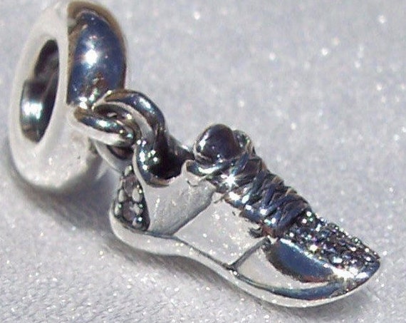 Running Shoe, Pandora, Bracelet Charm, RETIRED, CZ, 925, Tennis, Dangle, Sneaker, Athlete, Runner, Jogging, Work Out, Sports, Gym