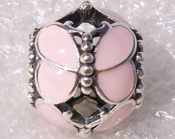 PINK Butterflies, Spring, Pandora, Bracelet Charm, Nature, Repeat Pattern, Openwork, 2019, Sterling Silver, Openwork, Slider, Enamel