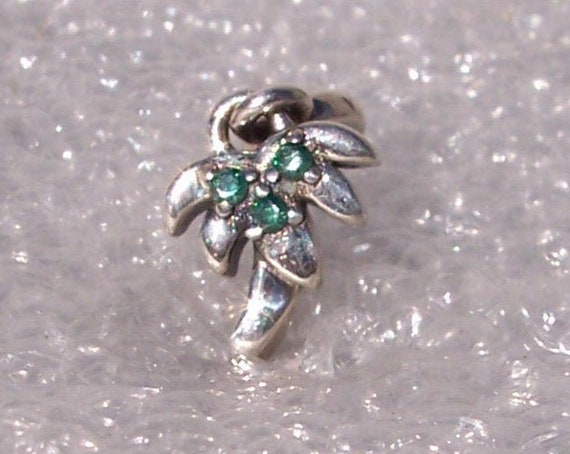 ME Palm Tree, Pandora Micro, Mini Charms, Unique, Own Style, Design, ME COLLECTION, Tells A Story, Green Crystal, Dangle, 925, Treasures