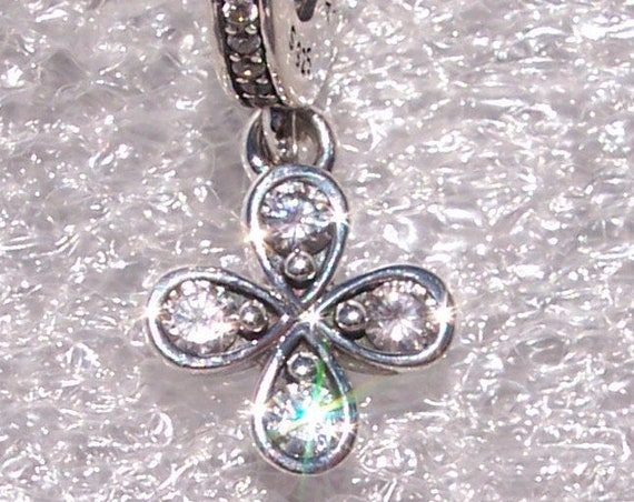 Four Petal Flower, Pandora, Bracelet Charm, Dangle, Necklace, Pendant, Little Flower, He Loves Me, Summer, Spring, Love, Passion, Blooms