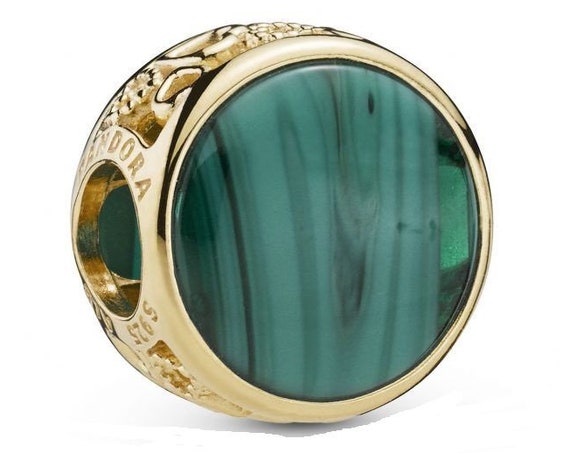 Beautifully Different, Collection, Green Murano, Glass Button, Pandora SHINE, UK Exclusive, Bracelet Charm, Hearts Cutout,Elegant,Warm Tones