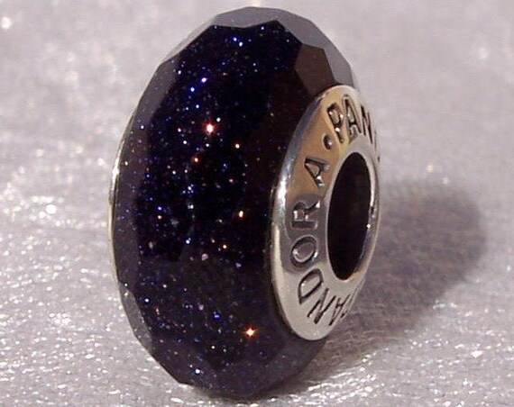 Fascinating, Aventurescent, Pandora, Stardust, DISCONTINUED, Bracelet Charm, Murano Glass, Facet Cut, Cosmic Glitter, 925, Copper Inclusions