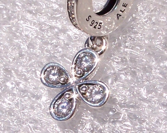 Four Petal Flower, Pandora, Bracelet Charm, Dangle, Necklace, Pendant, Little Flower, He Loves Me, Summer, Spring, Love, Passion, Blooms