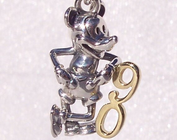 Mickey Mouse, 90th Anniversary, Pandora Disney, Bracelet Charm, Gold Plated 90, Sterling Silver, Clear CZ, Iconic, Family Vacation, Memories
