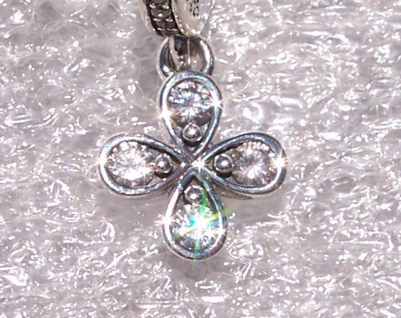 Four Petal Flower, Pandora, Bracelet Charm, Dangle, Necklace, Pendant, Little Flower, He Loves Me, Summer, Spring, Love, Passion, Blooms