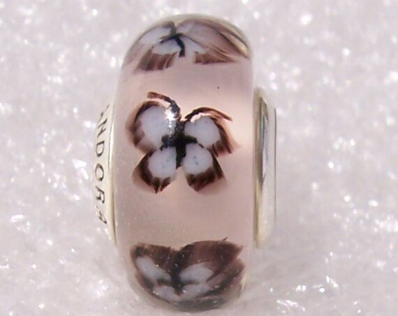 Butterfly Glass, Pandora, Spring, Bracelet Charm, 2019, Murano Glass, Sterling Silver
