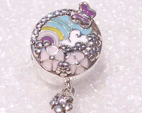 Flower Color Story, Pandora, Bracelet Charm, Enamel, Decorative, Rainbow, Gardenscape, CZ, Dreamy, Butterfly, Spring 2019, Seasons, Dangle