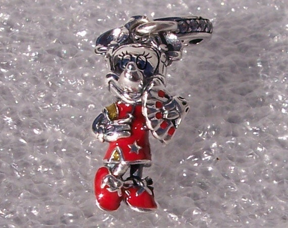 Minnie Mouse, Chinese New Year, Pandora Disney, Shimmering, RED Enamel, Qipao, Extra Good Luck, Icon, Fortune Coin, Mickey Mouse, 925, CZ