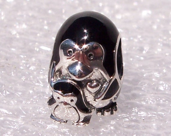 Penguin Family, Pandora, Bracelet Charm, Enameled, Figural, Wisdom, Guidance, Tuxedo, Protection, Nurturing, Bird, Animal, Nature, Silver