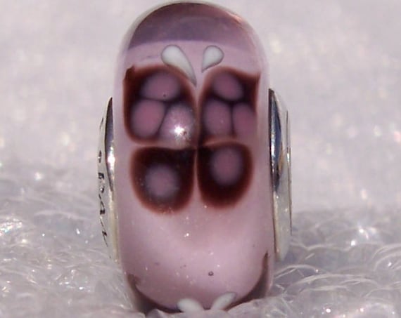 Pink, Butterfly Kisses, Pandora, Bracelet Charm, Murano Glass Bead, Sterling Silver, Spring Time, Touch Of Color, Nature, Retired