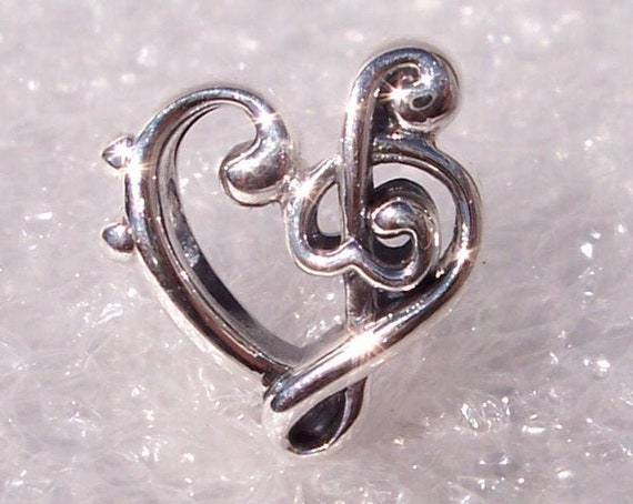 Heart Treble Clef, Pandora, Bracelet Charm, Silver, Music Lover, Elegant Curves, Intricate, Sweet Melody, Hearts, Passion, Teacher, 2019