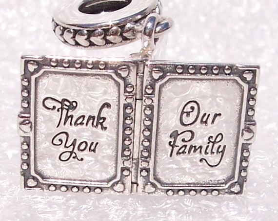Family Book, Pandora, Bracelet Charm, Mother, Son, Daughter, Tribute, Bond, Thank You, Sterling Silver, Love, Album, Memories, Creative Gift