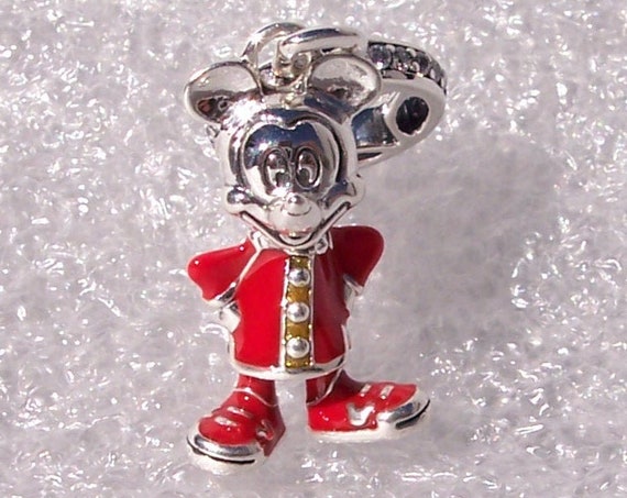 Mickey Mouse, Chinese New Year, Pandora Disney, RED Enamel, Changshan Jacket, Extra Good Luck, Icon, Fortune Coin, Minnie Mouse. 925, CZ