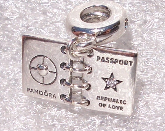 Passport, Republic of Love, Pandora, China Exclusive, Bracelet Charm, 925, CZ, Travel, Footprint Of Love, Logo, Dangle, Heart Motif, Country