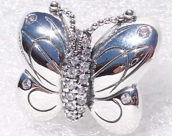 Pandora, Decorative Butterfly, Charm, HOPE, Endurance, Life, Souls, Clear CZ, Dramatic, Deep and Powerful, Symbol Of Resurrection