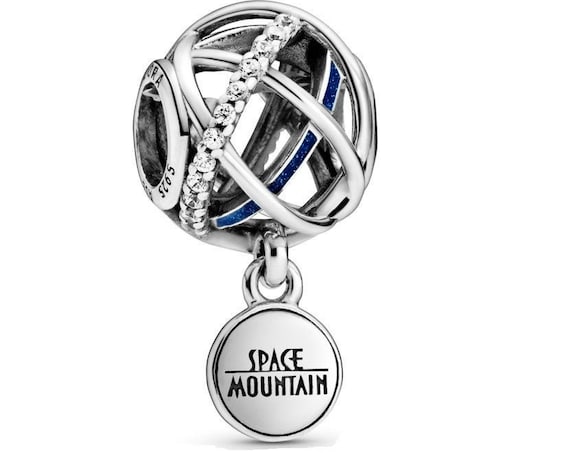 Space Mountain Charm, Pandora Disney, Roller Coaster, Parks Exclusive, Galaxy, 2020 Collection, Walt Disney, Attraction Logo, Glitter Enamel