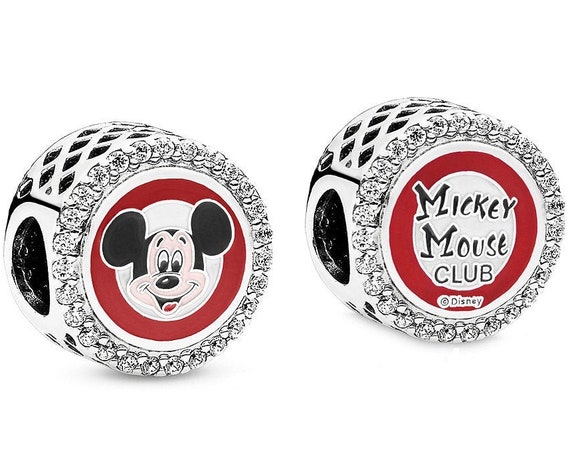 Mickey Mouse CLUB, Pandora, Walt Disney, Disneyland Resort, Bracelet Charm, Jubilant, Silver, Enamel, Slider, Clear CZ, MMC Logo