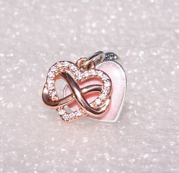 Sparkling Infinity, CZ Heart Charm, Pandora Rose, Bracelet Bead, Dangle, Pink Enamel, Family, Wife, 2020, Mothers Day, Forever,Always