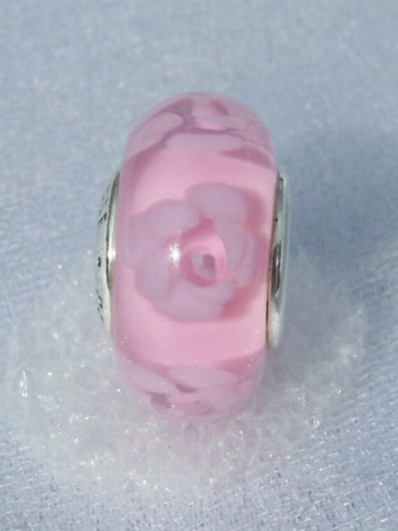 Nostalgic Roses, Pandora, Bracelet Charm, Love, Romance, Gratitude, Grace, Admiration, Vibrant Pink, Floating Flowers, Silver, Murano Glass