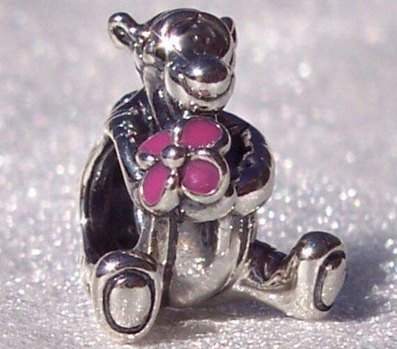 Tigger, Pandora Disney, Bracelet Charm, Bouncy, Character, Sterling Silver, PINK Enamel, Flower, Rambunctious