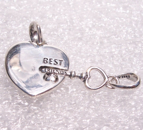 Best Friends, Heart and Key, Necklace, Pendant, Pandora, Bracelet Charm, Dangle, Friendship DAY, Symbolic, Wherever You Go, Lasting