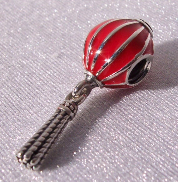Chinese Lantern, Pandora, Bracelet Charm, Booming Life, Prosperous Business, Red Enamel, Silver, Festival, New Year, National Day, Reunion