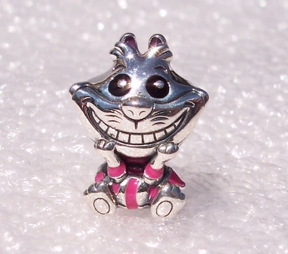 Cheshire Cat Charm, Alice In Wonderland, Pandora Disney,Bracelet Bead, Pink, 925,Enamel,Striped Outfit, Mysterious Grin, Character,Friends