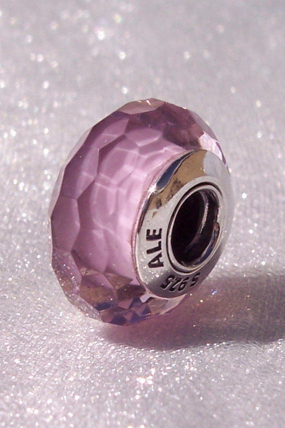 Fascinating Pink, Pandora, Murano Glass, Bracelet Charm, Caring, Compassion, Unconditional Love, Sterling Silver, Facet Cut, Understanding