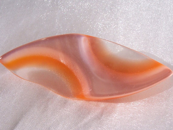 Retro Brooch, Lucite, High Fashion, Unique, Creamsicle, Orange, Cream, Clear, High End, Vintage, Curves, Jewelry, Art Deco
