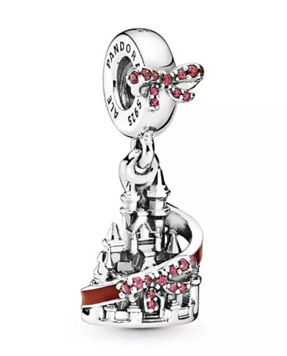 Fantasyland Castle, BOW, Holiday, Pandora Disney World, Exclusive, Mickey, Minnie, Trio, Bracelet Charm, 925, CZ, Enamel, Brighter Spirits