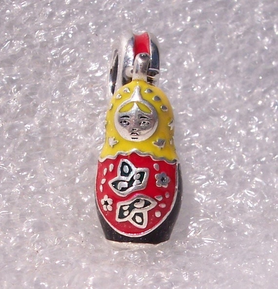 Matryoshka Doll, Pandora, Bracelet Charm, Russian Culture, STRONG Female, Motherhood, Family, Sterling Silver, Dangle, Mixed Enamel, Nested