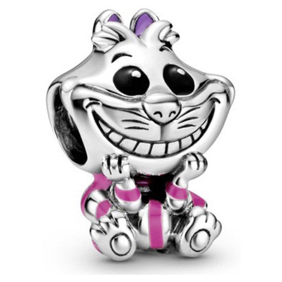 Cheshire Cat Charm, Alice In Wonderland, Pandora Disney,Bracelet Bead, Pink, 925,Enamel,Striped Outfit, Mysterious Grin, Character,Friends