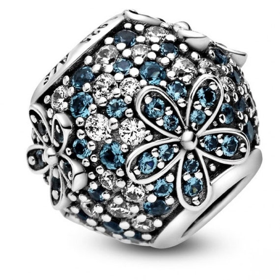 Teal Pave, Daisy Charm, Pandora, Flower Bead, 925, CZ, Icy Green Crystal, Splash Of Color, Adversity, Freedom, Spring 2020, Floral Jewelry