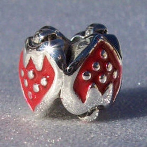 Sweet Strawberry, Pandora, Bracelet Charm, Red Enamel, Silver, Festival, Perfection, Righteousness, Summertime, Venus, Goddess Of Love