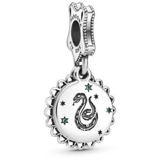Slytherin, HARRY POTTER, Pandora, Capture The Magic, Bracelet Charm, 925, 2019, Hogwarts, School Crest, Ambition, Pride, Cunning, Crystal