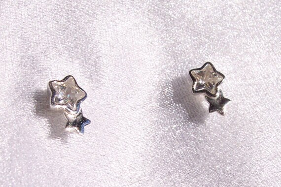 PANDORA, Twin Star Studs, Earrings, Sterling Silver, Clear CZ, 925 ALE, 290598CZ