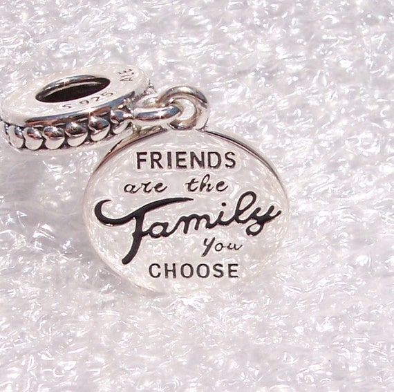 Friends Are Family, Pandora, Bracelet Charm, Sterling Silver, Dangle, Black Enamel, Family, Love, Friendship, Share, Tiny Hearts, Pendant